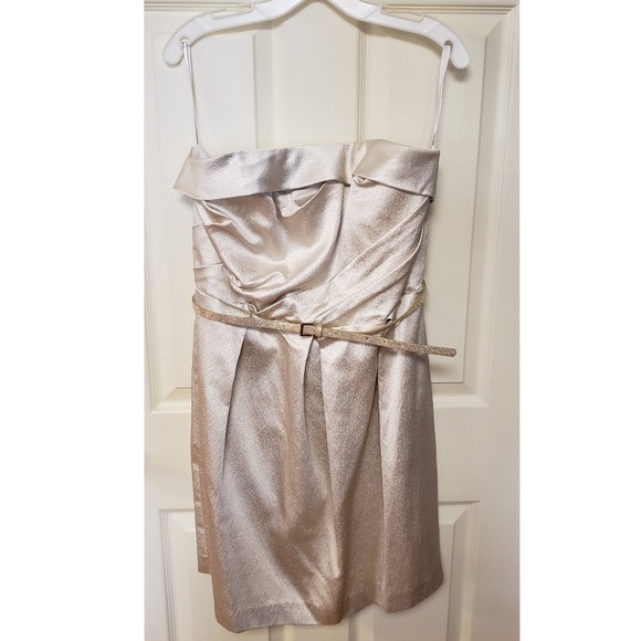 Davids Bridal Size 14 Gold Cocktail Dress - Picture 2 of 5